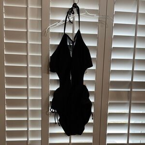 Cupshe, Large, Black Halter One-Piece Swimsuit
